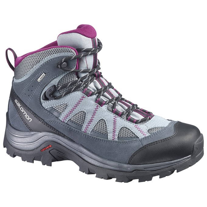 Bottes De Randonnée Salomon Femme Argent / Violette - Salomon AUTHENTIC LTR GTX® W - France (1692-TK